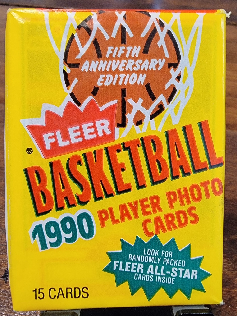 Fleer 1990 Basketball Player Photo Cards - Yellow Pack